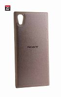 Силиконовый чехол для Sony Xperia XA1 кожа с логотипом золотой