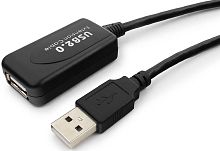 Кабель удлинитель USB 2.0 активный Cablexpert UAE016-BLACK AM/AF 4.8м черный