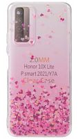 Силиконовый чехол для Huawei Honor 10X Lite сердечки розовый градиент