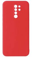Силиконовый чехол Soft Touch для Xiaomi Redmi 9 с защитой камеры красный