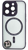 Силиконовый чехол для Apple iPhone 14 Pro magsafe с защитой камеры фиолетовый