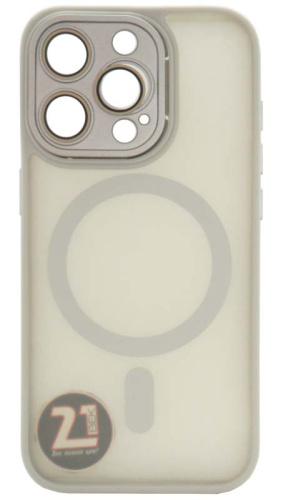 Силиконовый чехол MagSafe для Apple iPhone 15 Pro матовый с линзами титан