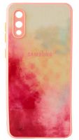 Силиконовый чехол для Samsung Galaxy A02/A022 стеклянный краски розовый