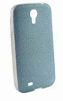 Силиконовый чехол для Samsung Galaxy S4 GT-I9500, алмазная пыль голубой