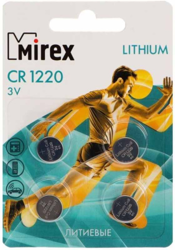 Батарейка MIREX CR21220-4BL Lithium 3В 4 шт в блистере