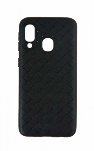 Силиконовый чехол для Samsung Galaxy A40/A405 плетеный чёрный