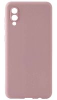 Силиконовый чехол для Samsung Galaxy A02/A022 матовый бледно-розовый