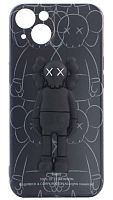Силиконовый чехол для Apple iPhone 13 5D KAWS черный