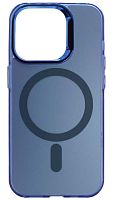 Силиконовый чехол MagSafe для Apple iPhone 15 Pro magnetic голубой