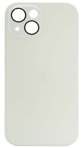 Силиконовый чехол для Apple iPhone 15 матовое стекло с линзами белый