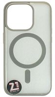 Силиконовый чехол для Apple iPhone 15 Pro MagSafe с окантовкой титан
