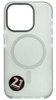 Силиконовый чехол HOCO для Apple iPhone 15 Pro Transparent Anti-Fall Magnetic Case серый