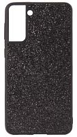 Силиконовый чехол для Samsung Galaxy S21 Plus поверхность с блеском черный