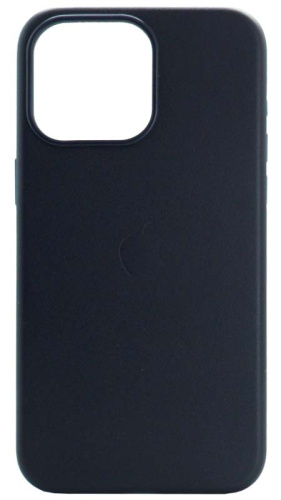 Силиконовый чехол MagSafe для Apple iPhone 15 Pro Max кожа темно-синий
