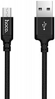 Кабель USB - микро USB HOCO X14 Times speed 2.0м 2A ткань чёрный