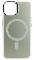 Силиконовый чехол MagSafe для Apple iPhone 13/14 magnetic серебро