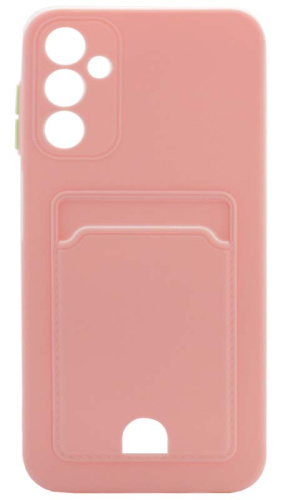 Силиконовый чехол для Samsung Galaxy A14/A145 с кардхолдером розовый