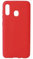 Силиконовый чехол для Samsung Galaxy A20/A30/A205/A305 матовый красный