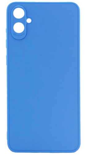 Силиконовый чехол для Samsung Galaxy A05/A055 с защитой камеры матовый синий