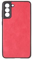 Силиконовый чехол для Samsung Galaxy S21 кожа красный