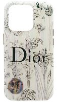 Силиконовый чехол для Apple iPhone 14 Pro Matte цветы Dior