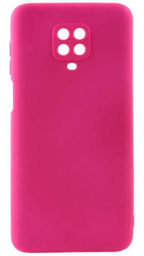Силиконовый чехол Soft Touch для Xiaomi Redmi Note 9 Pro с защитой камеры неоновый розовый