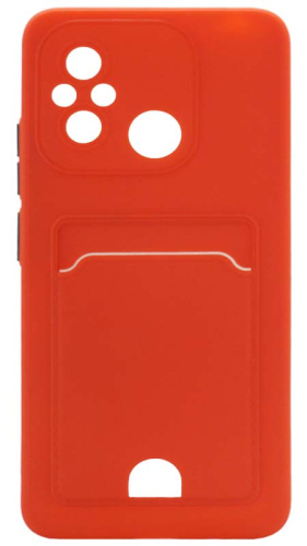 Силиконовый чехол для Xiaomi Redmi 12C с кардхолдером красный