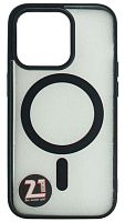 Силиконовый чехол для Apple iPhone 14 Pro MagSafe с окантовкой черный