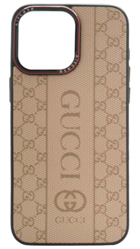 Силиконовый чехол для Apple iPhone 15 Pro Max кожа Gucci