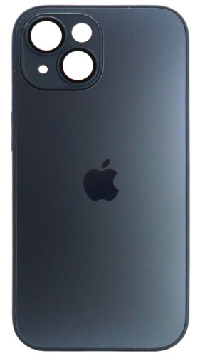 Силиконовый чехол для Apple iPhone 15 матовое стекло с линзами синий