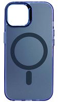 Силиконовый чехол MagSafe для Apple iPhone 15 magnetic голубой