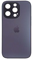 Силиконовый чехол для Apple iPhone 14 Pro матовое стекло с линзами фиолетовый