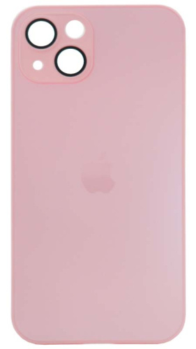 Силиконовый чехол для Apple iPhone 13 матовое стекло с линзами розовый