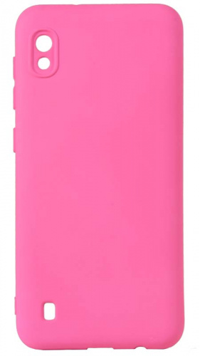 Силиконовый чехол Soft Touch для Samsung Galaxy A10/A105 с защитой камеры неоновый розовый