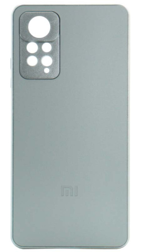 Силиконовый чехол для Xiaomi Redmi Note 12 Pro матовое стекло с лого серебро