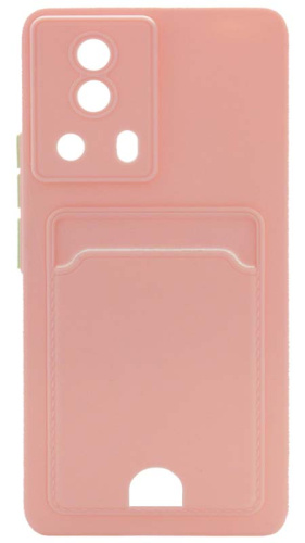 Силиконовый чехол для Xiaomi Redmi 13 Lite с кардхолдером розовый