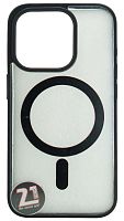 Силиконовый чехол для Apple iPhone 15 Pro MagSafe с окантовкой черный