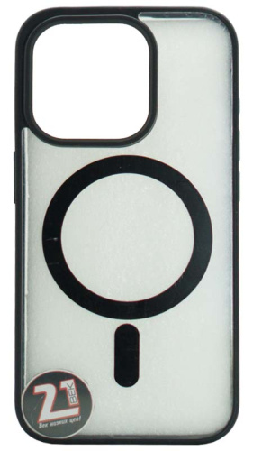 Силиконовый чехол для Apple iPhone 15 Pro MagSafe с окантовкой черный