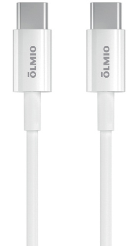 Кабель USB2.0, Type-C - Type-C, 1м, белый, OLMIO