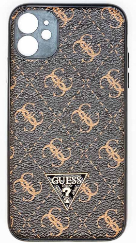 Силиконовый чехол для Apple iPhone 11 Guess кожа коричневый