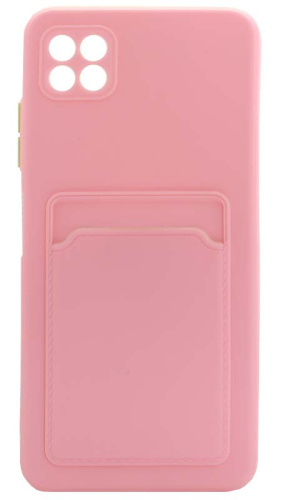 Силиконовый чехол для Samsung Galaxy A22S/A226 с кардхолдером розовый