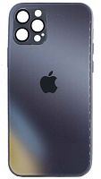Силиконовый чехол для Apple iPhone 12 Pro стекло градиентное черный