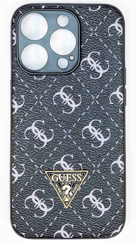 Силиконовый чехол для Apple iPhone 15 Pro Guess кожа черный