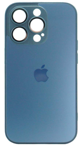 Силиконовый чехол для Apple iPhone 14 Pro AG Glass матовое стекло синий