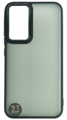 Силиконовый чехол для Samsung Galaxy A34/A346 хром с глянцевой камерой черный