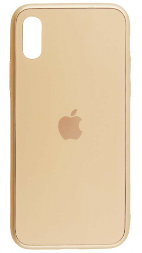 Силиконовый чехол для Apple iPhone X/XS стеклянный матовый золотой Силиконовый чехол для Apple iPhone X/XS стеклянный матовый золотой