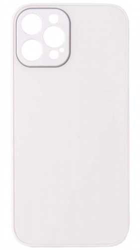 Силиконовый чехол для Apple iPhone 12 Pro Max с защитой камеры бархатное стекло белый