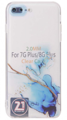 Силиконовый чехол для Apple iPhone 7 Plus/8 Plus water ink синий