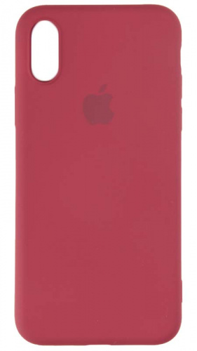 Силиконовый чехол Soft Touch для Apple iPhone X/XS с лого бордовый