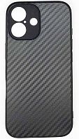 Силиконовый чехол для Apple iPhone 16 карбон черный